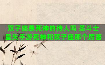 双子座是死神的传人吗 圣斗士星矢手游死神和双子座那个厉害